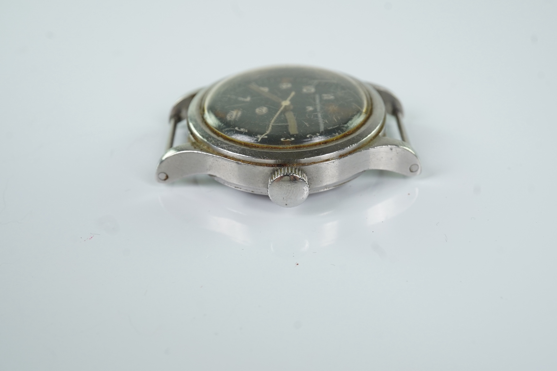 A gentleman's steel International Watch Company Mark II R.A.F Navigators manual wind wrist watch issued in 1952